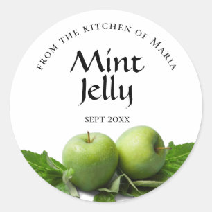 Canning Round Label Mint Jelly Green Apple