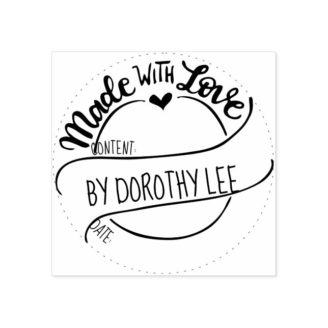 Canning stamp - made with love Personalised Stamp (Imprint)