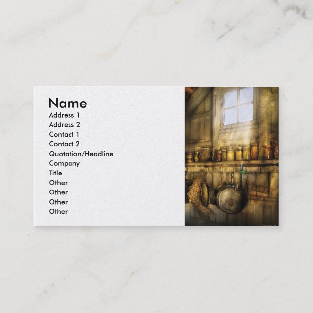Canning - Winter Preserves Business Card (Front)