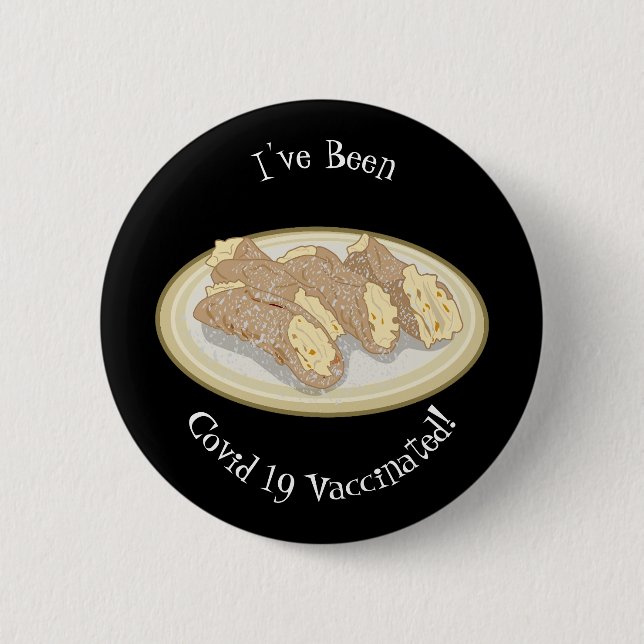Cannoli cartoon illustration 6 cm round badge (Front)