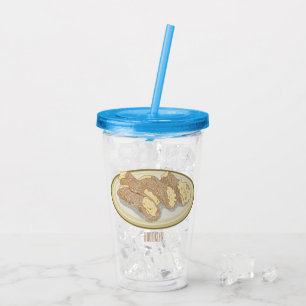 Cannoli cartoon illustration acrylic tumbler