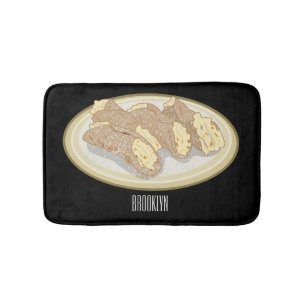 Cannoli cartoon illustration  bath mat