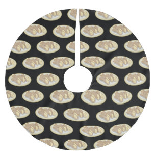 Cannoli cartoon illustration brushed polyester tree skirt