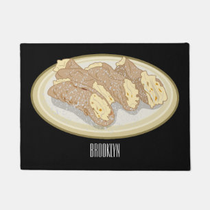 Cannoli cartoon illustration doormat