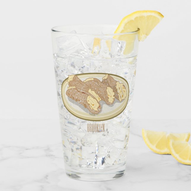 Cannoli cartoon illustration  glass (Back Ice)