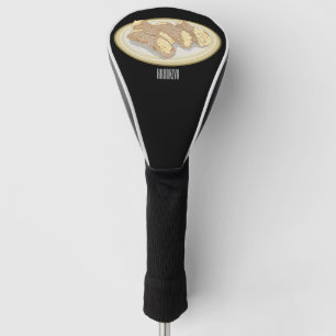 Cannoli cartoon illustration  golf head cover