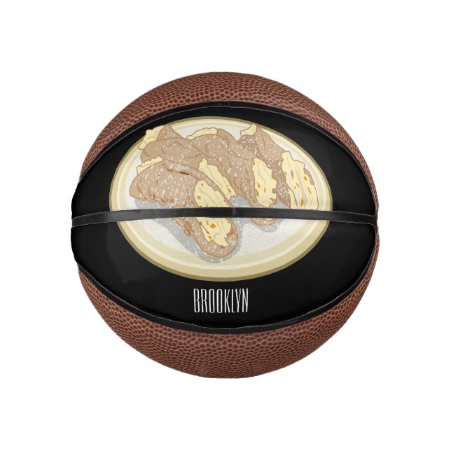 Cannoli cartoon illustration mini basketball (Front)