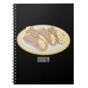 Cannoli cartoon illustration notebook