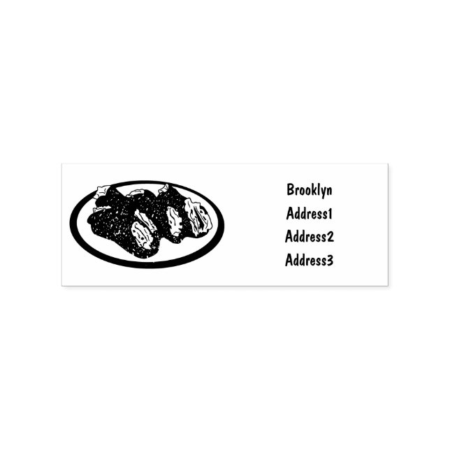Cannoli cartoon illustration rubber stamp (Imprint)