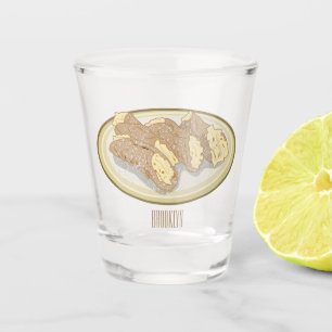 Cannoli cartoon illustration shot glass