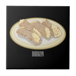 Cannoli cartoon illustration  tile