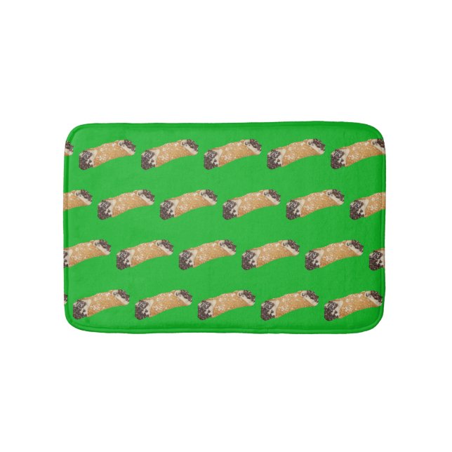 Cannoli (Green Background) Bath Mat (Front)