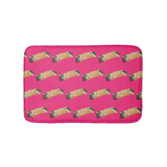 Cannoli (Pink Background) Bath Mat (Front)