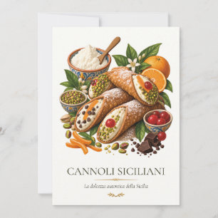 Cannoli Siciliani – Vintage Italian Dessert Invitation