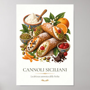 Cannoli Siciliani – Vintage Italian Dessert Poster