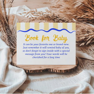 Cannoli Yellow Blue Italian Book For Baby Shower Enclosure Card