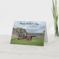 Cannon at Pevensy Castle Editable Father’s Day Car