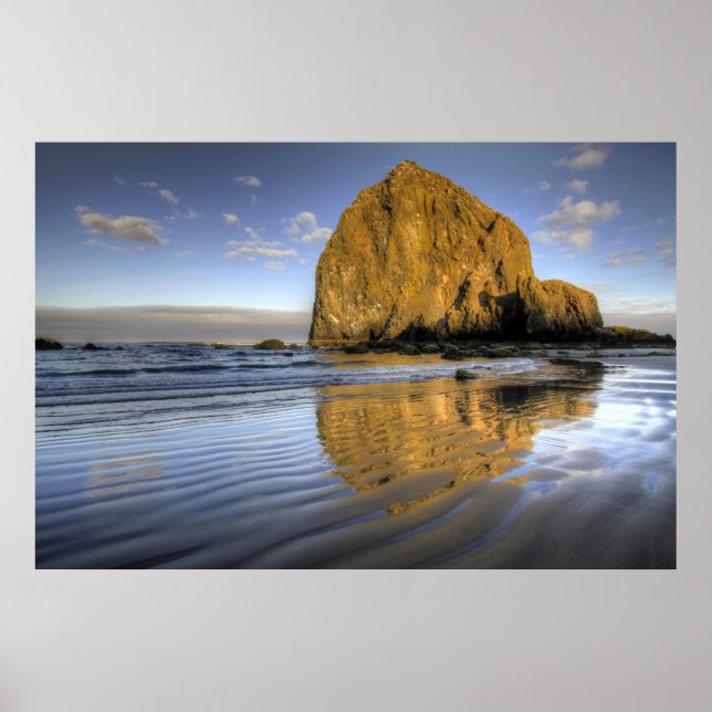 Cannon Beach Low Tide Oregon Pacific Ocean Poster (Front)