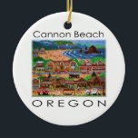 Cannon Beach ~ Oregon Ceramic Tree Decoration<br><div class="desc">It wouldn't be summer without visiting the delightful town of Cannon Beach, Oregon. Cannon Beach is filled with the sounds of the Pacific Ocean crashing against Haystack Rock. The town boasts excellent restaurants, a vibrant art community, and quaint and unusual boutiques. A must for anyone visiting the Pacific Northwest. The...</div>