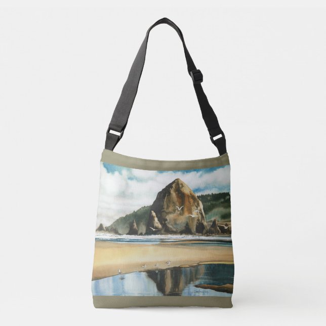 Cannon Beach Oregon Crossbody Bag (Front)