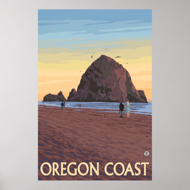 Cannon Beach, Oregon - Haystack Rock Poster (Front)