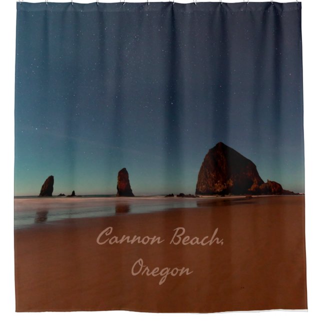 Cannon Beach Oregon Haystack Rock Shower Curtain (Front)
