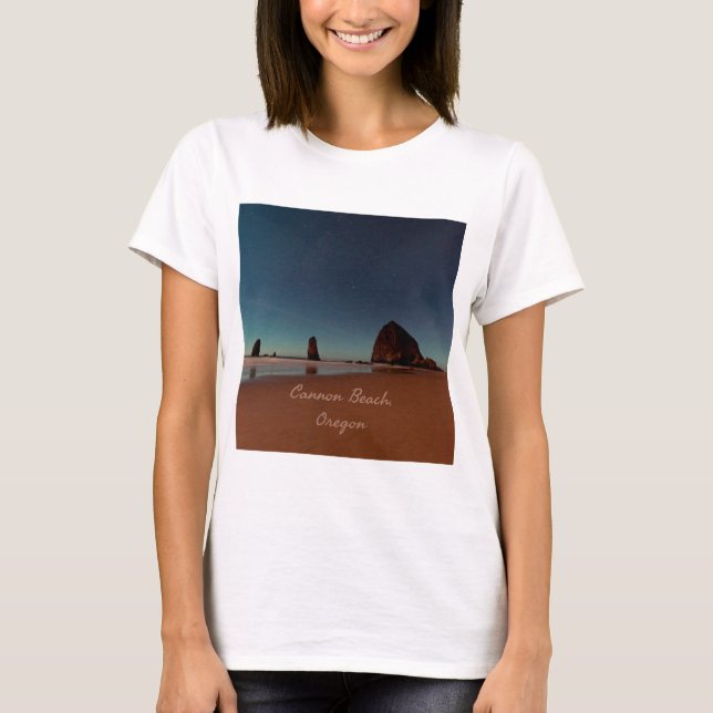 Cannon Beach Oregon Haystack Rock T-Shirt (Front)