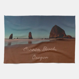 Cannon Beach Oregon Haystack Rock Tea Towel