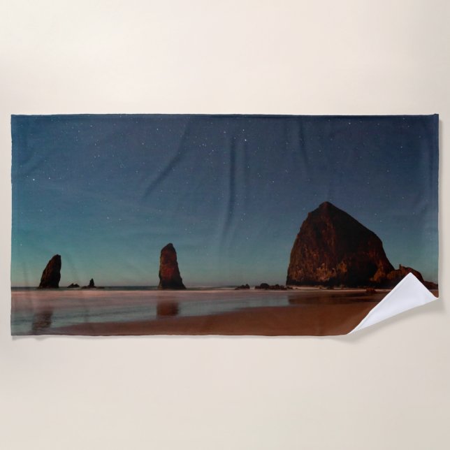 Cannon Beach Oregon Haystack Rock Towel (Front)