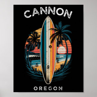 Cannon Beach Oregon Men Women Surfing Poster