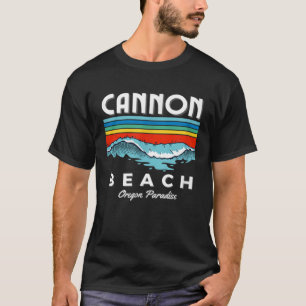 Cannon Beach, Oregon retro vintage waves T-Shirt