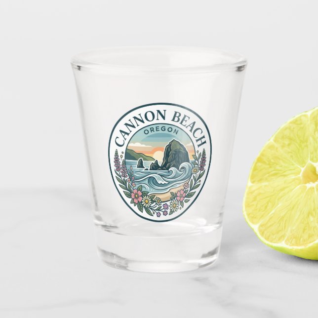 Cannon Beach Oregon Shot Glass (Front)