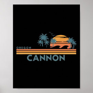 Cannon Beach Oregon Summer Vacation Vintage 70's Poster