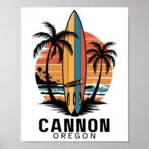 Cannon Beach Oregon Surfing Surfer Poster