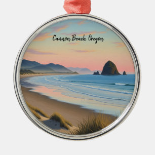 Cannon Beach Oregon Travel Metal Tree Decoration