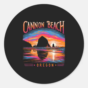 Cannon Beach Oregon Travel Summer Family Vacation Classic Round Sticker