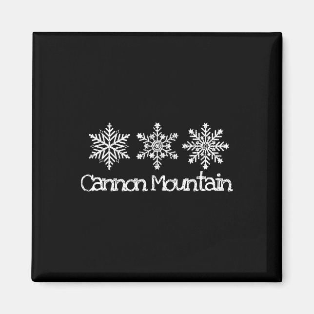 Cannon Mountain Franconia Notch Snowflakes Ski Ski Magnet (Front)