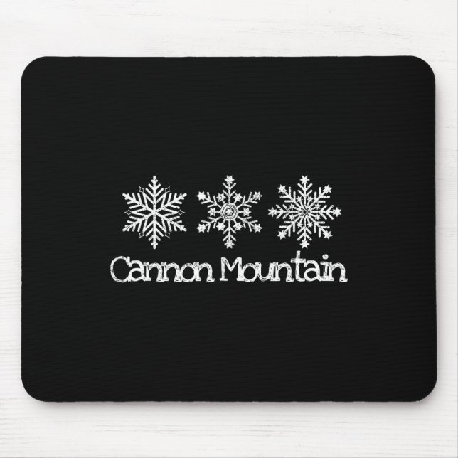 Cannon Mountain Franconia Notch Snowflakes Ski Ski Mouse Pad (Front)