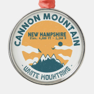 Cannon Mountain New Hampshire Skiing Metal Tree Decoration