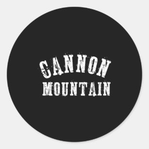 Cannon mountain rustic grungy artisan bold skier classic round sticker
