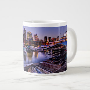 Canoas Al Atardecer - Canoes At Sunset Large Coffee Mug
