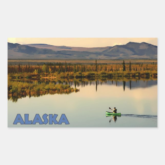 Canoe Alaska Rectangular Sticker (Front)