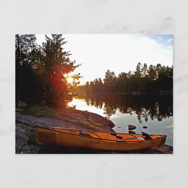Canoe At Sunset Postcard (Front)