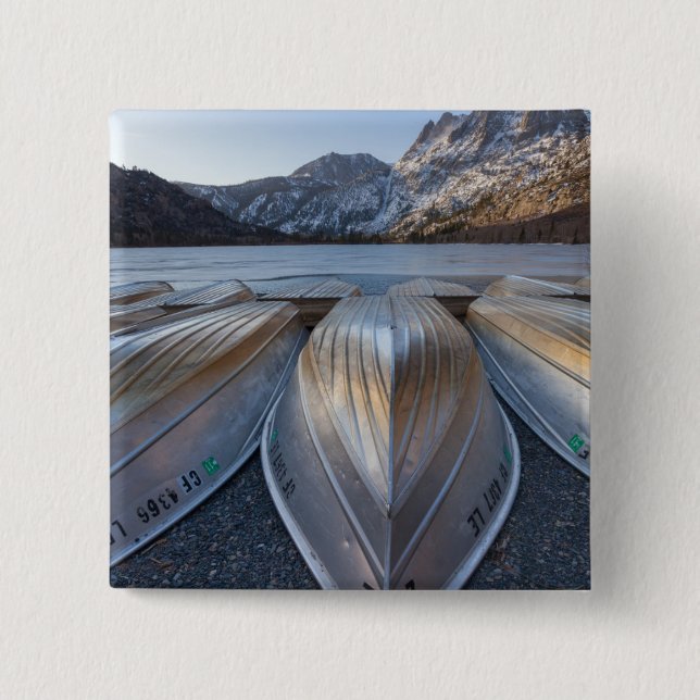 Canoe At The Lake 15 Cm Square Badge (Front)