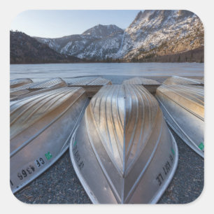 Canoe At The Lake Square Sticker