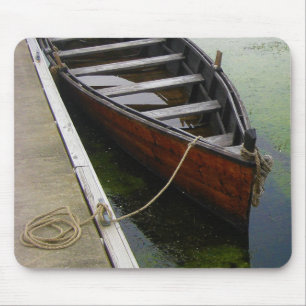 Canoe Boat Docked Mouse Pad