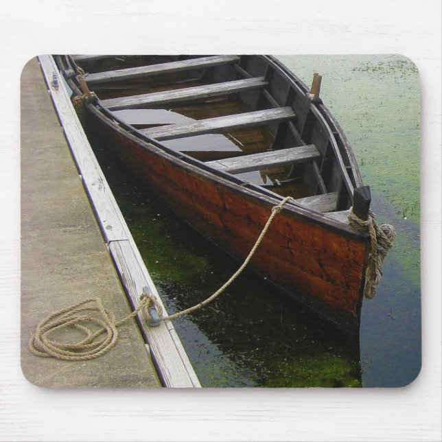 Canoe Boat Docked Mouse Pad (Front)