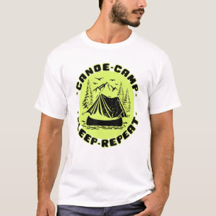 Canoe Camp Sleep Repeat Kayak And Hiking T-Shirt