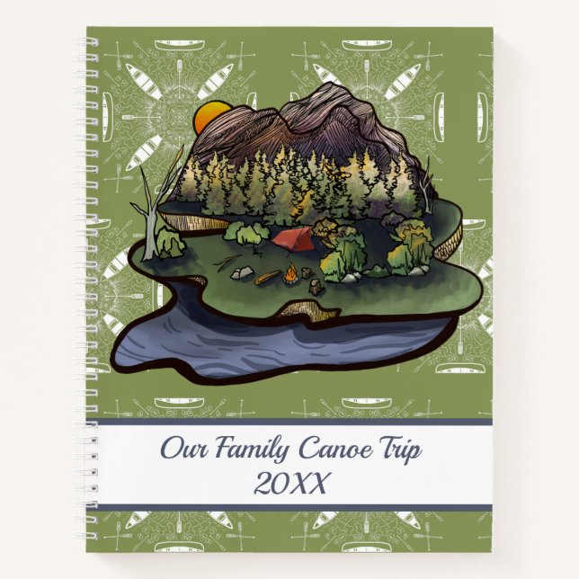 Canoe Camping Adventure Notebook (Front)