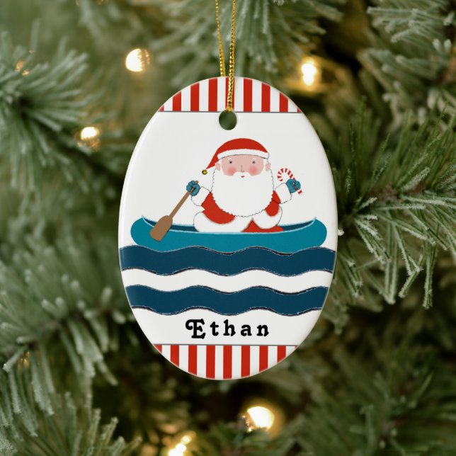 Canoe Camping Ceramic Tree Decoration (Tree)